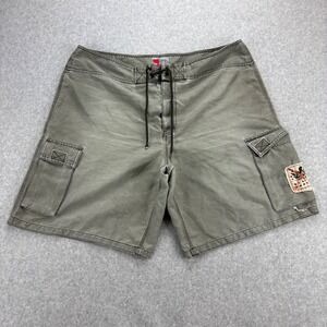 Vintage Mossimo Board Shorts Mens 38 Green Cargo Surf Skate Y2K Gorpcore Swim